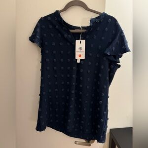 Brand New Merokeety Summer V Neck Ruffle Short Sleeve Blouse